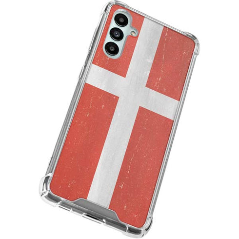 Denmark Flag Distressed Galaxy A15 5G Clear Case